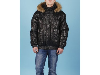 AKADEMIKS pánská lesklá bunda černá