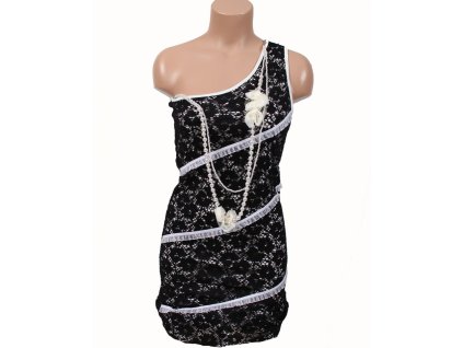 JUST ME dámské šaty černobílé