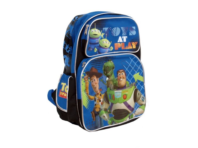DISNEY příběh hraček dětský batoh modrý s obrázkem a nápisem TOYS AT PLAY