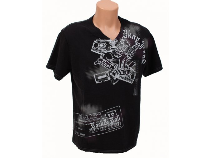 DKNY pánské tričko černé s tribal vzorem