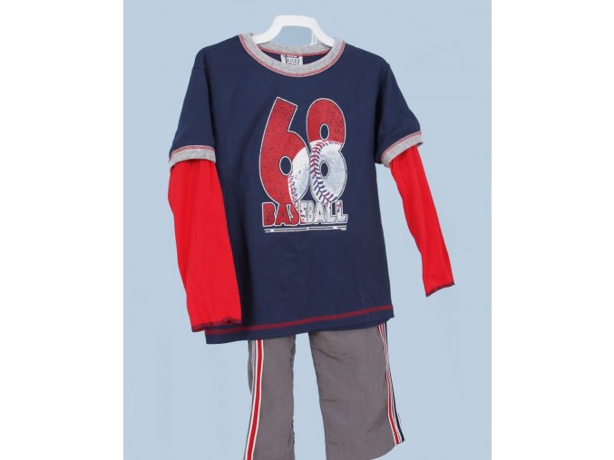 MIS TEE V-US dětská souprava, triko s dlouhým rukávem, nápis 68 baseball