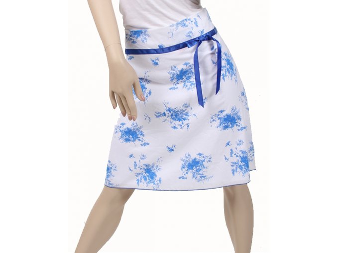 BACK STAGE dámská sukně bílá s modrým potiskem