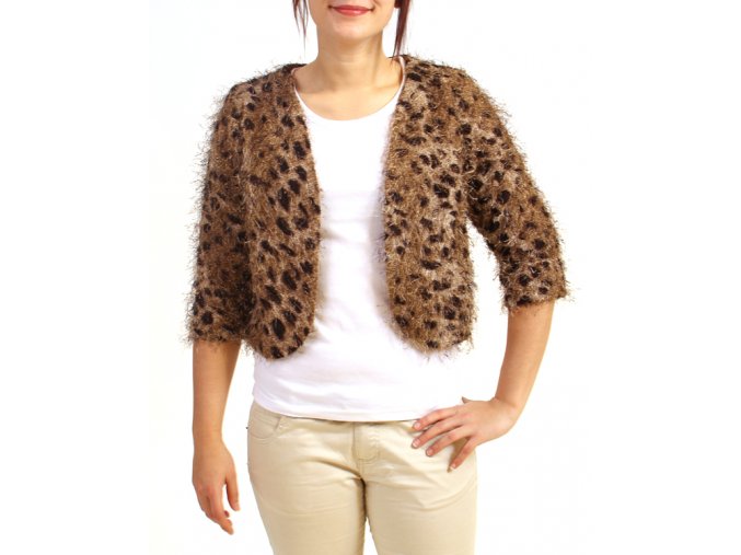 MOON COLLECTION dámský svetřík leopardí hnědý