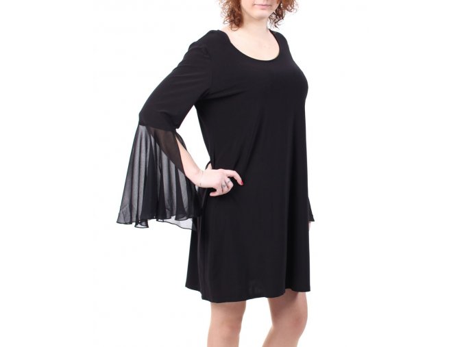 JBS dámské šaty společenské černé s dlouhým rukávem