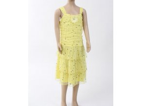 Amy*s closet dětské/dívčí šaty žluté se stříbrnými flitry