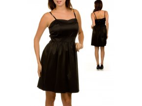 NINA PIU USA dámské šaty černé lesklé