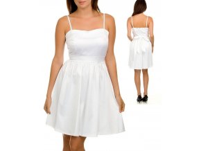 NINA PIU USA dámské šaty bílé lesklé