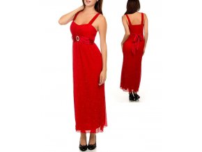 NINA PIU USA dámské šaty červené se třpytkami