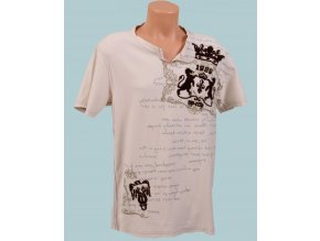DKNY pánské tričko smetanové - potisk lvů