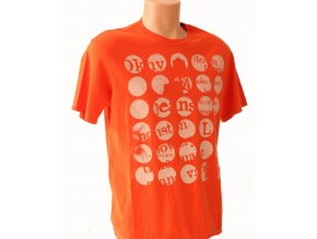 DKNY pánské tričko oranžové s nápisy