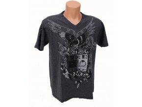 DKNY pánské tričko šedé s tribal vzorem