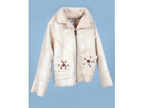 WIDGEON dětský/dívčí kabátek/bunda s límečkem a ozdobnými kamínky bílý