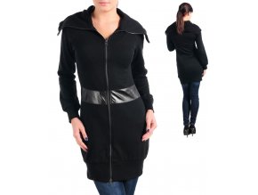 MOON COLLECTION dámský dlouhý černý svetr/šaty