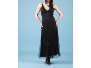 JUMP dámské dlouhé černé plesové šaty
