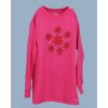 MIS TEE V-US dětské tričko růžové s květinami a s dlouhým rukávem