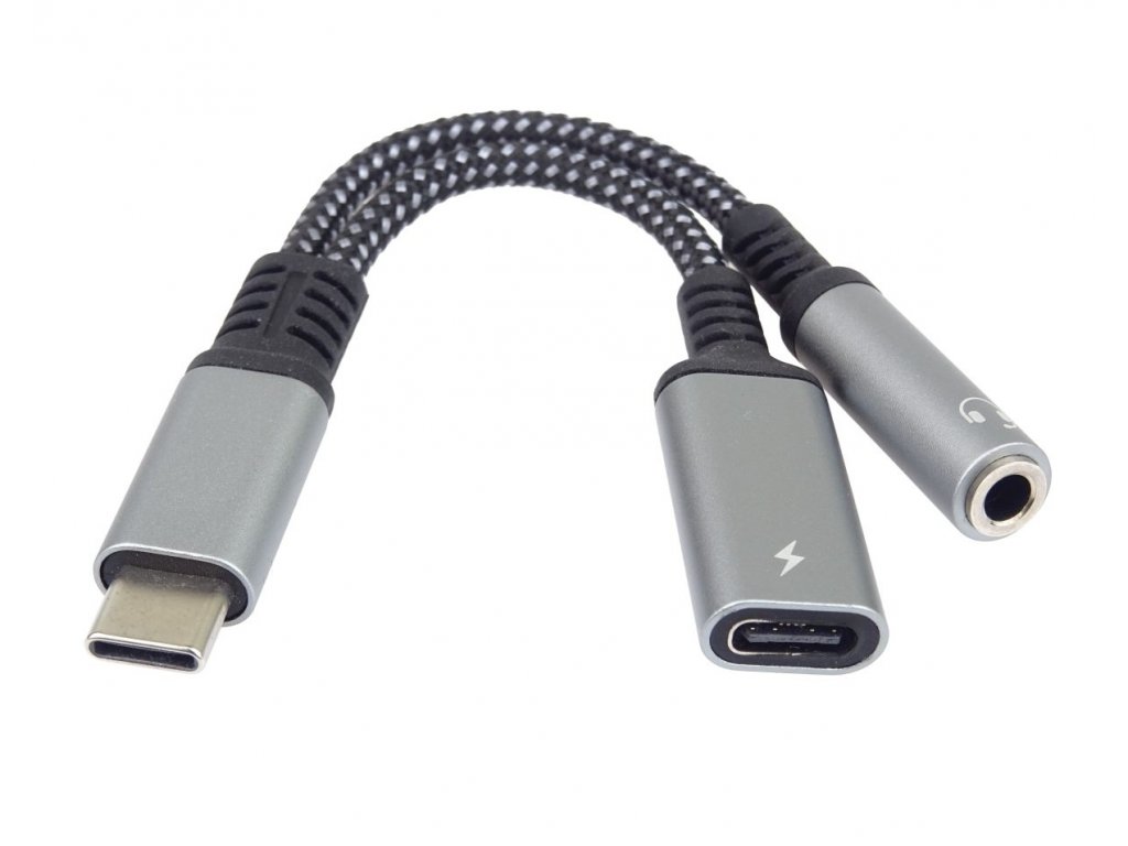 PremiumCord Redukce USB-C /3,5mm jack s DAC chipem + USB-C pro nabíjení  13cm - #MPN# #EAN# Wifi shop wellnet.sk