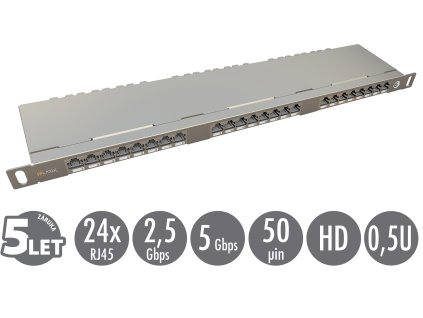 19" patch panel Solarix 24xRJ45 CAT6 STP s vyvazovací lištou 0,5U SX24HD-6-STP-SL obrázok | Wifi shop wellnet.sk