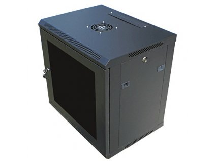 Datacom 19" rozvaděč 12U/450 mm (sklo) černý obrázok | Wifi shop wellnet.sk