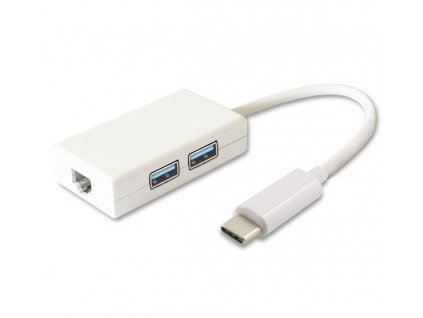 PremiumCord USB-C hub 2x USB 3.0+Gigabit RJ45 obrázok | Wifi shop wellnet.sk