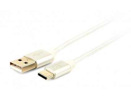 GEMBIRD Opletaný USB-C - USB 2.0, M/M, 1,8 m, stříbrný obrázok | Wifi shop wellnet.sk