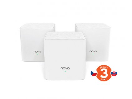Tenda Nova MW3 (3-pack) WiFi AC1200 Mesh system Dual Band, 2x LAN/WAN, MU-MIMO, SMART aplikace obrázok | Wifi shop wellnet.sk