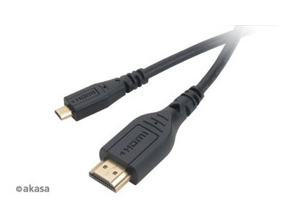 AKASA - mikro HDMI na HDMI kabel s Ethernet 1,5 m obrázok | Wifi shop wellnet.sk