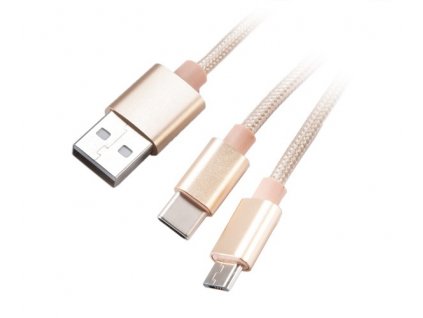 AKASA - 2 v 1 - USB 2.0 typ A na typ C a typ B obrázok | Wifi shop wellnet.sk
