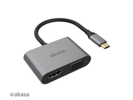 AKASA - adaptér Type-C na HDMI a VGA obrázok | Wifi shop wellnet.sk