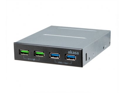 AKASA USB hub 2 x Quick Charge 3.0 + 2 x USB 3.1 obrázok | Wifi shop wellnet.sk