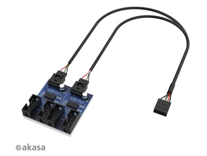 AKASA - USB 2.0 interní HUB 1-4 obrázok | Wifi shop wellnet.sk