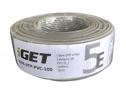 Síťový kabel iGET CAT5E UTP PVC Eca 100m/role, kabel drát, s třídou reakce na oheň Eca obrázok | Wifi shop wellnet.sk