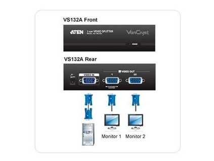 ATEN Video rozbočovač 1 PC - 2 VGA 450 MHz obrázok | Wifi shop wellnet.sk