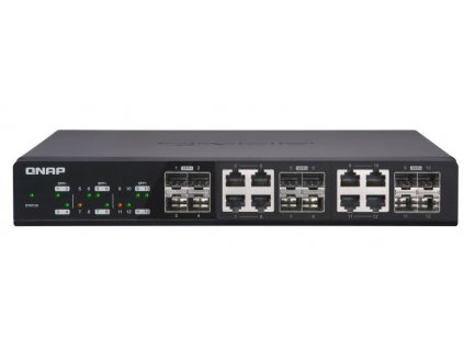 QNAP 10G switch QSW-1208-8C: 12x 10G port SFP+ (4x SFP+ a 8x kombinované SFP+ / RJ-45) obrázok | Wifi shop wellnet.sk
