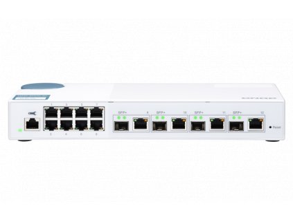 QNAP řízený switch QSW-M408-4C (12 portů: 8x Gigabit port + 4x 10G SFP+ / 10GbE kombo porty) obrázok | Wifi shop wellnet.sk