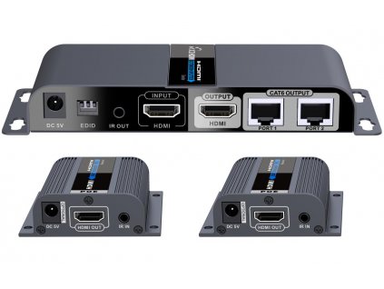 PremiumCord HDMI 1-2 splitter+extender po CAT6/6a/ obrázok | Wifi shop wellnet.sk