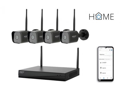 iGET HOME NVR N4C4 - CCTV bezdrátový Wi-Fi set FullHD 1080p, 4CH NVR + 4x kamera 1080p se zvukem obrázok | Wifi shop wellnet.sk