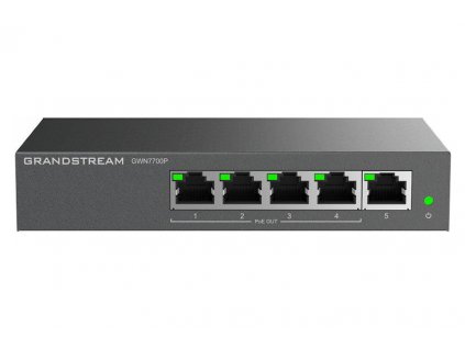Grandstream GWN7700P Unmanaged Network Switch 5 portů / 4 PoE out obrázok | Wifi shop wellnet.sk