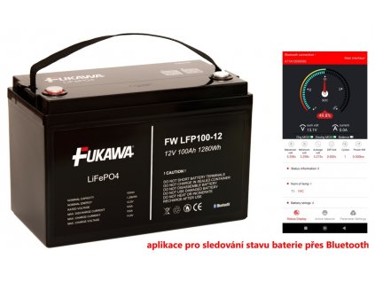 FUKAWA LFP100-12 LiFePo4 (12,8V 100Ah Bluetooth) obrázok | Wifi shop wellnet.sk