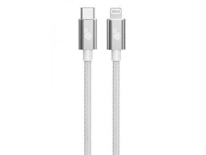 TB kabel USB-C - Lightning oplétaný 1m, stříbrný obrázok | Wifi shop wellnet.sk