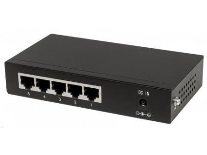 Intellinet 5-portový gigabitový PoE switch, 4x GbE PoE+, 1x GbE, PoE 60W, bez ventilátora