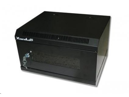 XtendLan 10" nástěnný rozvaděč 4U 350x280, nosnost 50 kg, dveře z plexiskla, svařovaný, černý