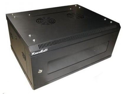 XtendLan 19" nástěnný rozvaděč 4U 600x450, nosnost 60 kg, skleněné kouřové dveře, svařovaný, černý