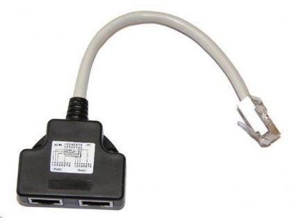 Rozdeľovací adaptér RJ45, 1x8p8c/2x8p4c, PC-TEL