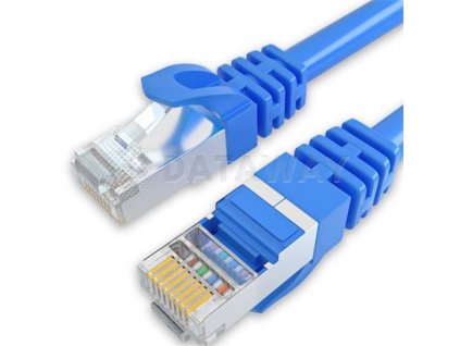 DATAWAY patch kábel CAT5E, FTP PVC, 0.25m, modrý
