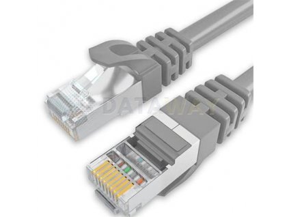 DATAWAY patch kábel CAT6A, FTP PVC, 0,25m, šedý