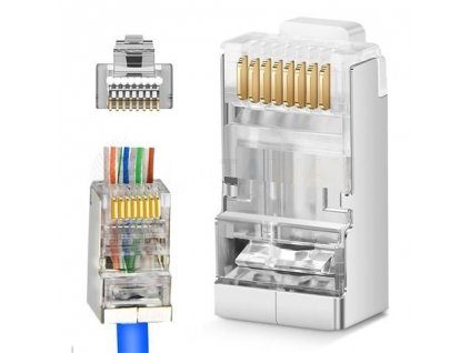 DATAWAY Konektor RJ45 FTP CAT5E EASY 1.0mm drôt/lanko priechodzí obrázok 1 | Wifi shop wellnet.sk