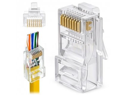 DATAWAY Konektor RJ45 UTP CAT5E EASY 1.0mm drôt/lanko priechodzí obrázok 1 | Wifi shop wellnet.sk