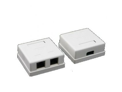 Zásuvka Cat5e STP 2x RJ45 na omietku  obrázok 1 | Wifi shop wellnet.sk