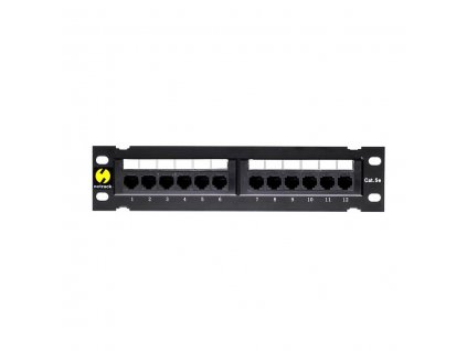 Patch panel Cat5e UTP 12port blok 110 black obrázok 1 | Wifi shop wellnet.sk