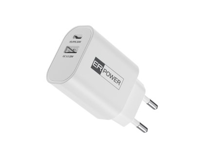 Dual GaN Charger 30W - 1 USB-C/1 USB-A PD/PPS/QC obrázok | Wifi shop wellnet.sk